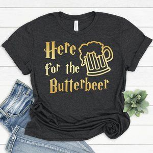 Here for the Butterbeer Shirt, Beer Lover Gift, HP Lover Shirt, Diagon Alley Tee
